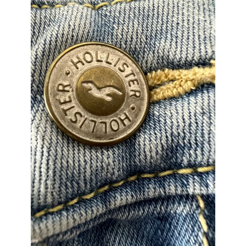 Hollister Jeans Womens 7R 28x30 Low Rise Super Skinny Light Wash Distressed Good